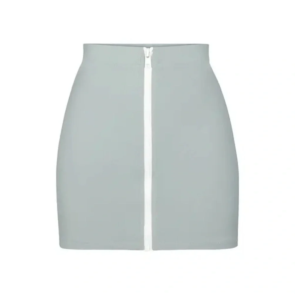 SKIMS Recycled Zip Up Mini Skirt Pacific Blue NEW